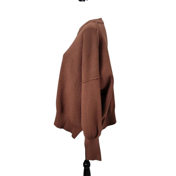 Efan Size L Chocolate Brown Oversized Drop Shoulder Sweater, Exc. Used Cond. - Picture 5 of 15